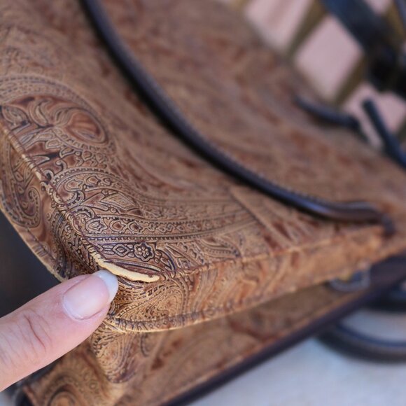 Vintage Relic by Paisley Fossil Crossbody Bag Western Faux Leather - Picture 14 of 16